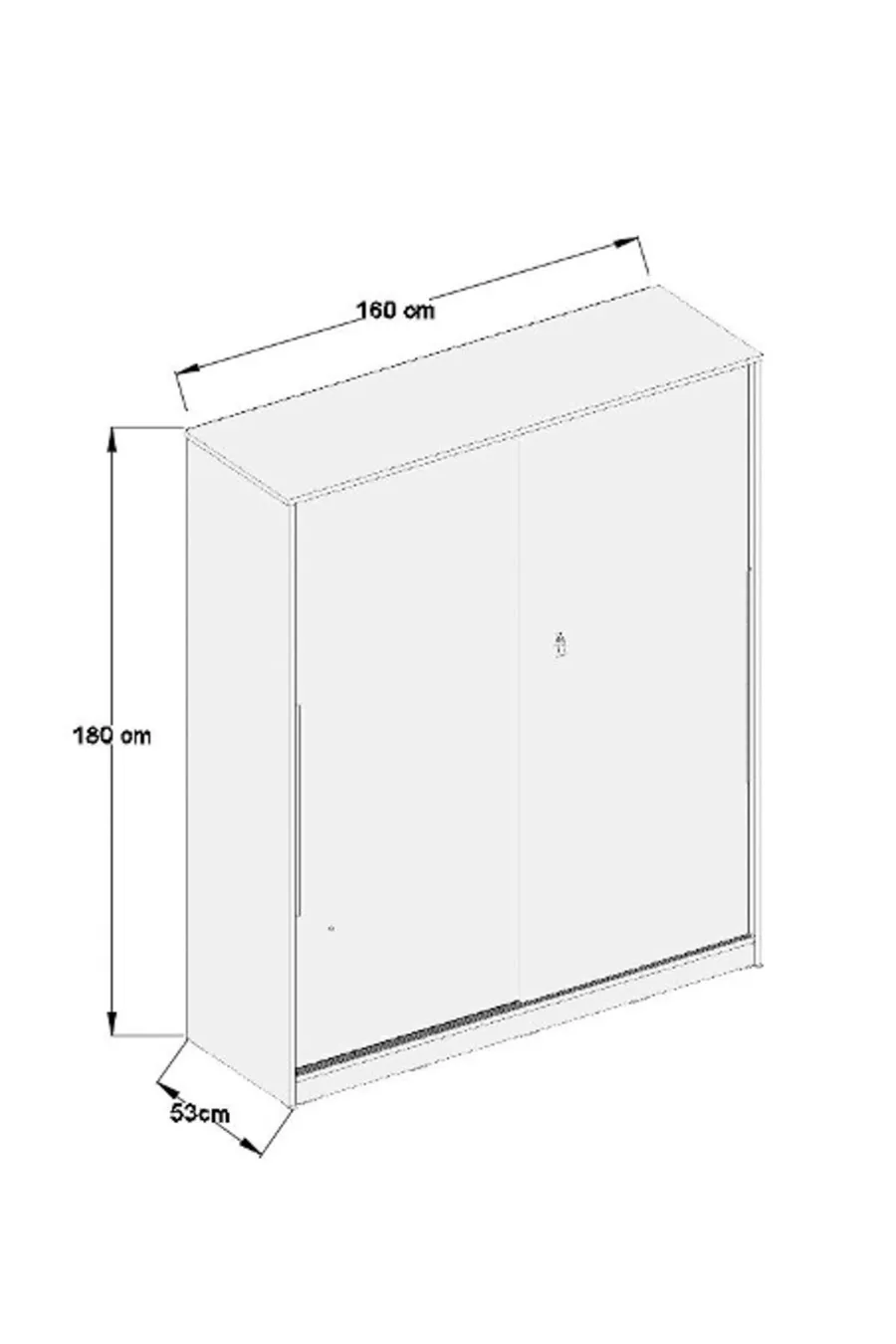 Armoire  Zambak coulissante avec étagères multiples, tiroirs et penderie, structure blanche (portes blanches-blanches)