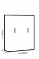 Armoire blanche  Milano à 4 portes avec  étagères et 2 penderies