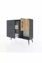 Commode Arges à une étagère, 2 tiroirs et une porte, Anthracite-Sapin/Anthracite