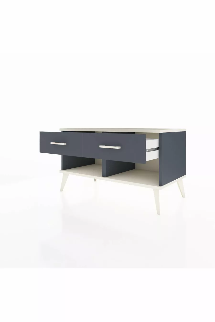 Commode Hyperion 2 tiroirs Anthracite-Pierre de Lune/Anthracite