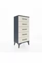 Chevet Arges 5 tiroirs Anthracite-Pierre de lune