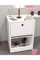 Table de chevet avec serrure et compartiment secret, MDF, livré monté, pas besoin d'assemblage