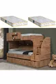 Lits superposés, Lit superposé Aura avec tiroirs - 2 matelas confort