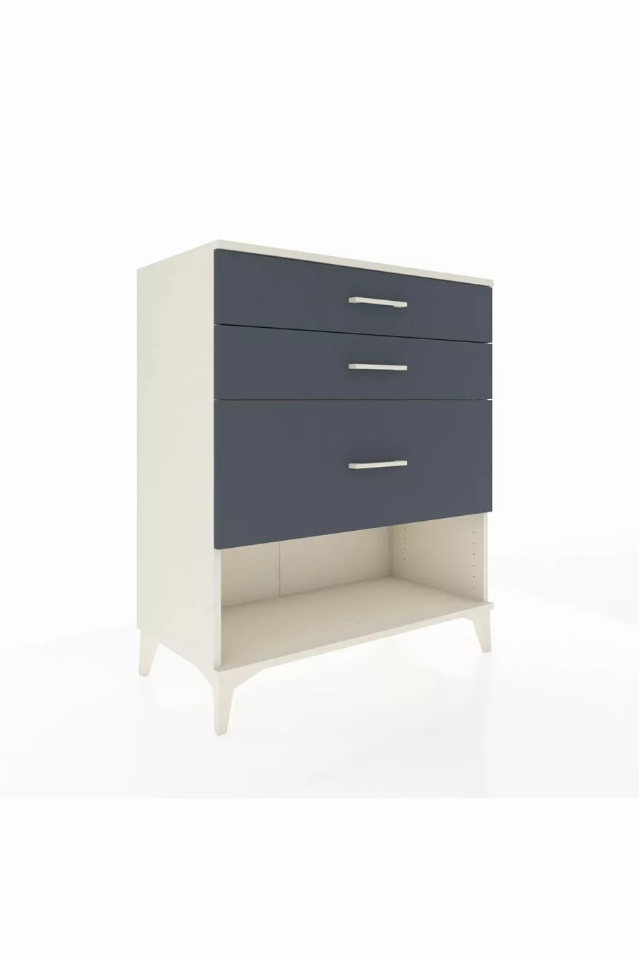 Commode Hyperion 3 tiroirs Pierre de lune-Anthracite