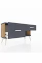 Commode Arges 2 tiroirs Pin-Anthracite