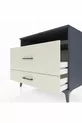 Commode Kronos avec une étagère et 2 tiroirs Anthracite-Pierre de Lune
