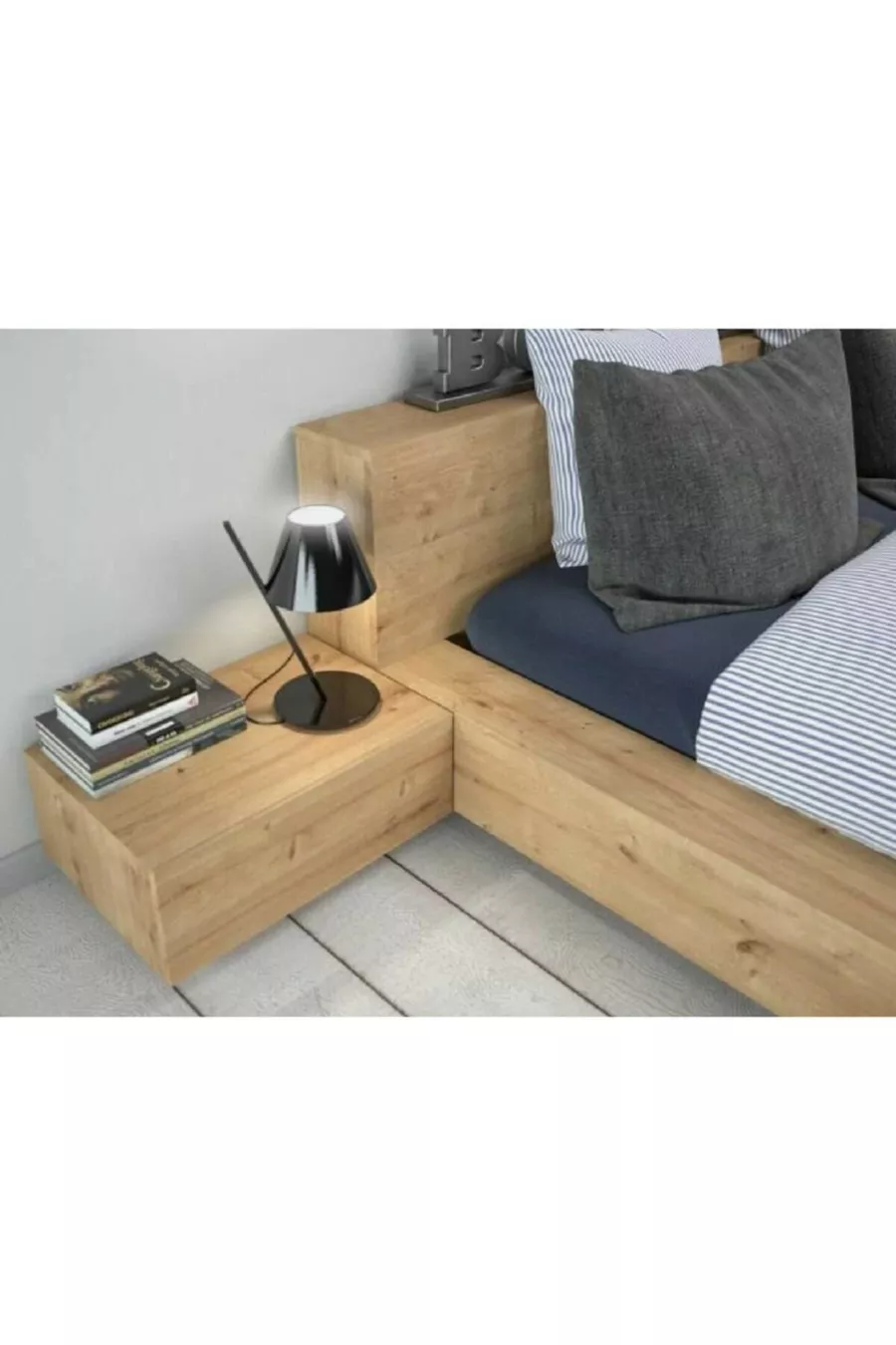 Plate-forme de lit en cube de sapin design personnalisé