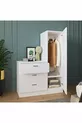 Armoire chiffonnier miroir Nancy blanche