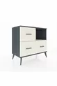 Commode Hyperion à une étagère et trois tiroirs Anthracite-Quartz