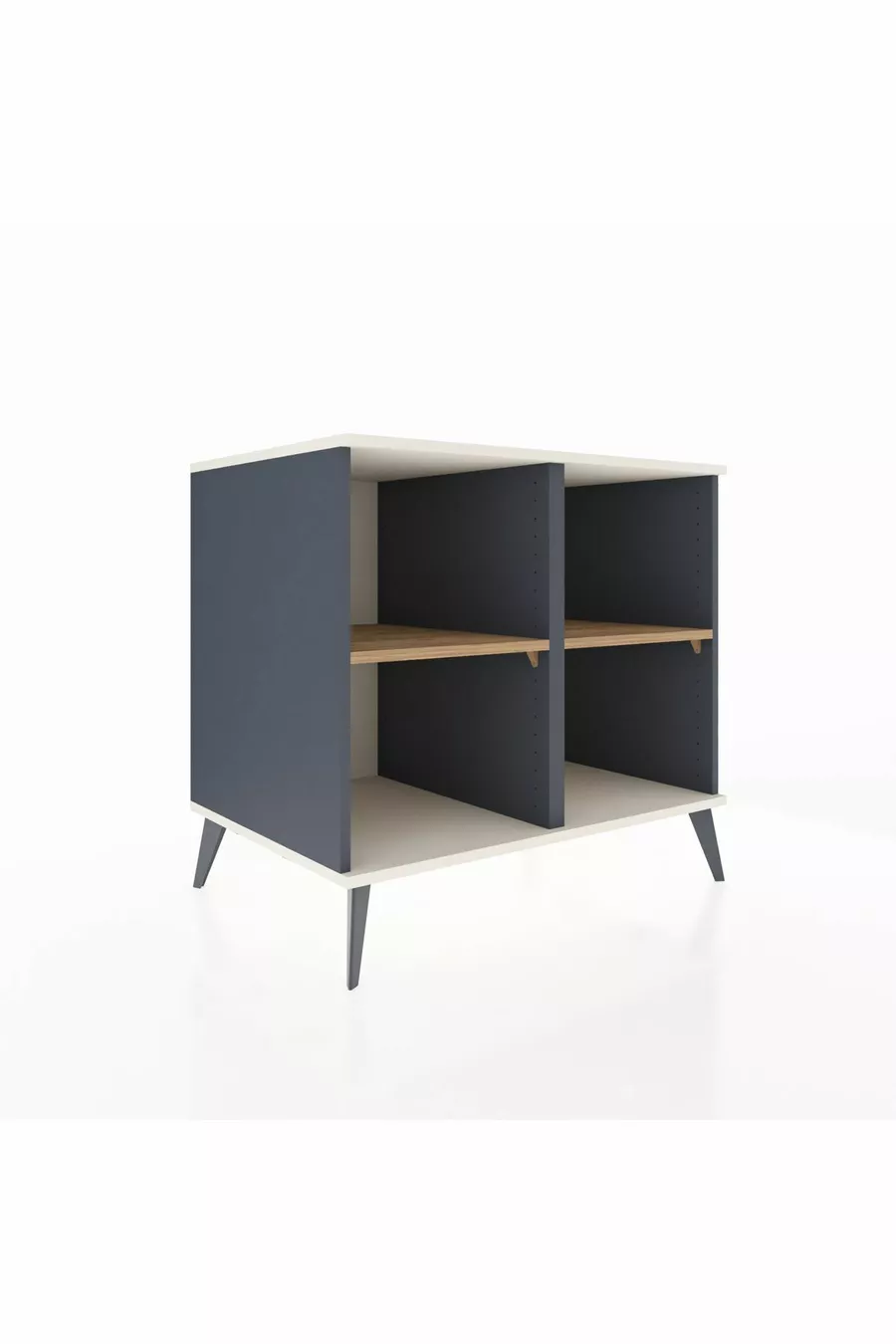 Commode Kronos 2 étagères Anthracite-Pierre de lune/Sapin