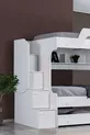 Lits superposés, Lit superposé avec nid d'ange en perle blanc, Lit superposé avec nid d'ange - 3 matelas confort