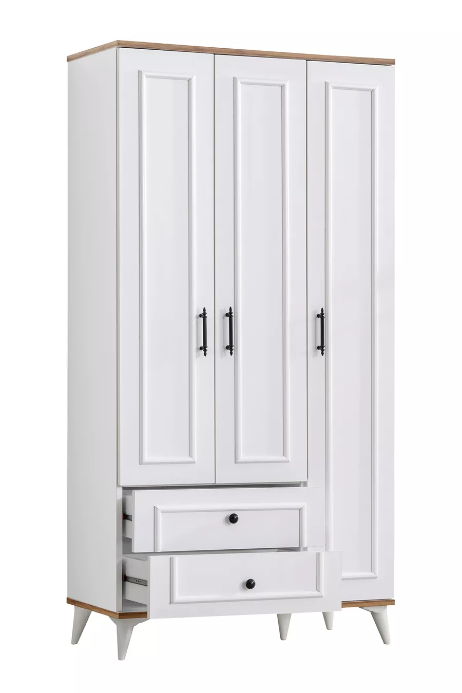 Chambre d'enfant Linda - Armoire 3 portes, Lit, Commode