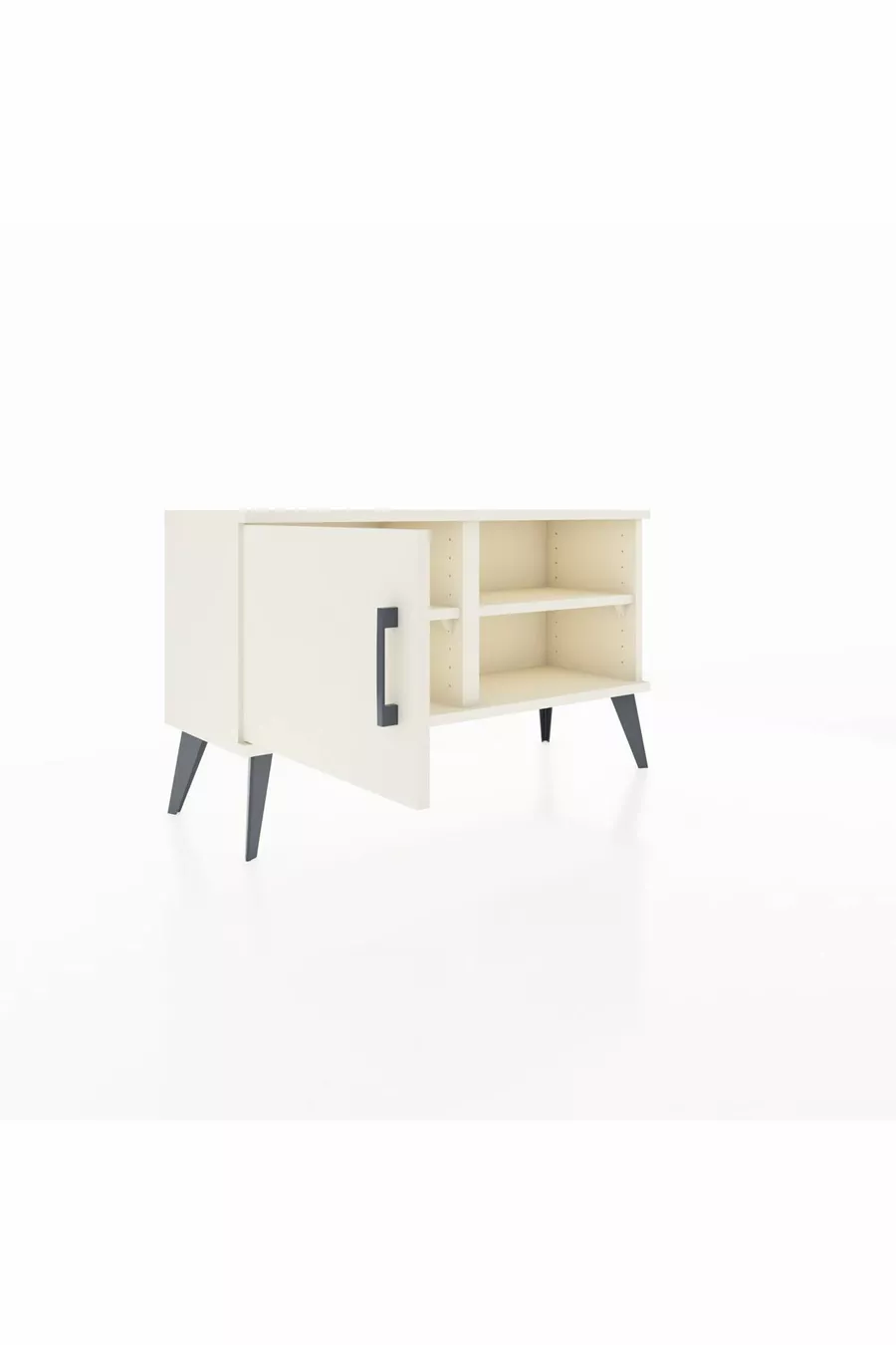 Commode Arges à 2 étagères et 1 porte, couleur Pierre de Lune