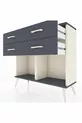 Commode Arges 4 tiroirs Pierre de lune-Anthracite