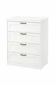 Commode à 4 tiroirs, blanche,  cm