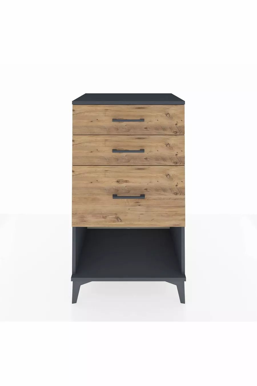Commode Hyperion 3 tiroirs Anthracite-Cèdre