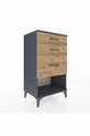 Commode Hyperion 3 tiroirs Anthracite-Cèdre