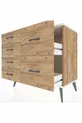 Commode Hyperion 6 tiroirs Pin-Antique/Pin