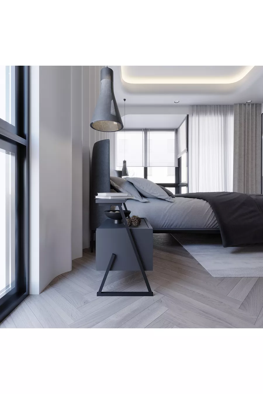 Table de chevet Zaman Anthracite