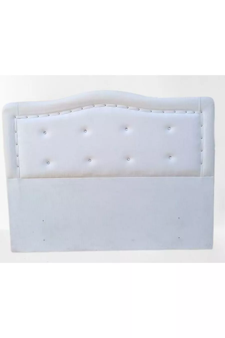 Titre DK Double cm Modèle Onde Cuir Synthétique Tissu Blanc Capitonné Fait Main