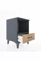Table de chevet Hyperion avec une étagère et un tiroir, anthracite-pin