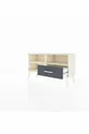 Commode Arges 2 étagères 1 tiroir Pierre de lune / Anthracite