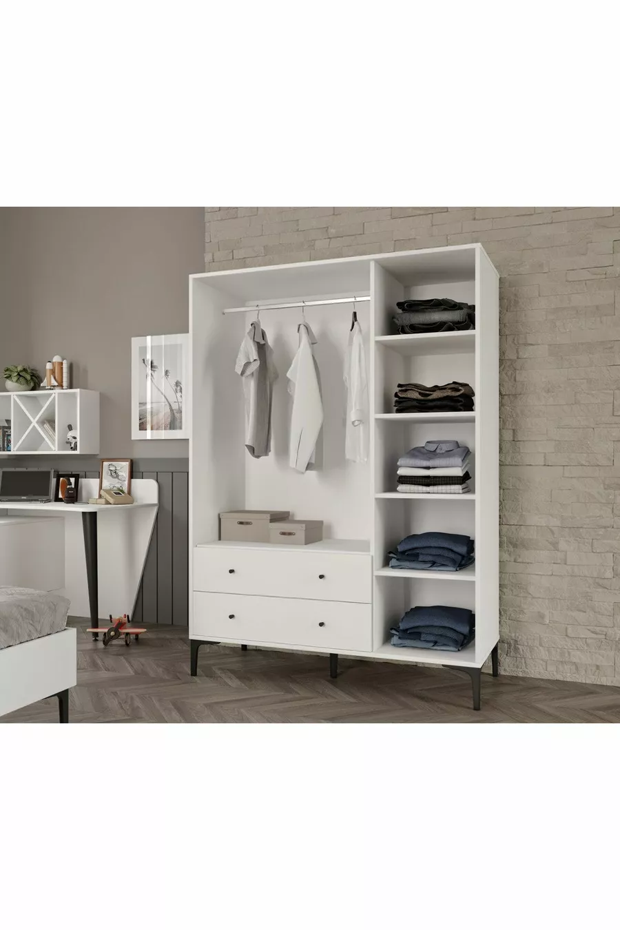 Ensemble de chambre d'adolescent Trio White L (MDF)