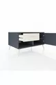 Commode Kronos avec une seule étagère, un tiroir et une porte, Anthracite-Anthracite/Gris pierre