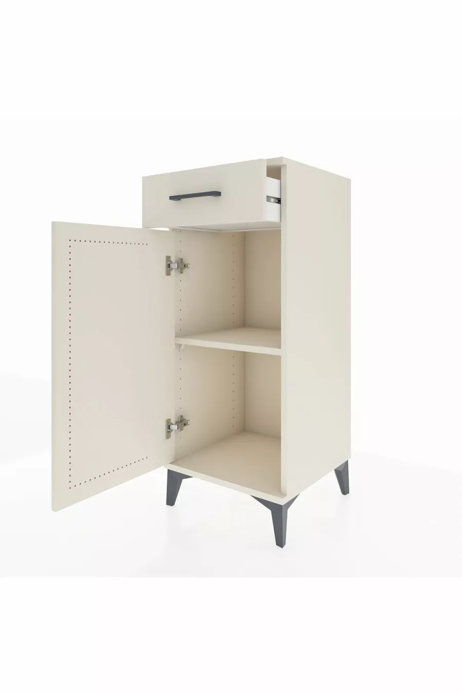 Commode Hyperion avec une étagère, un tiroir et une porte - Pierre de lune