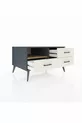 Commode Kronos à une étagère et 3 tiroirs Anthracite-Sapin/Mer de pierre