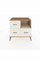 Commode Kronos à une étagère et 3 tiroirs en pin et pierre de lave