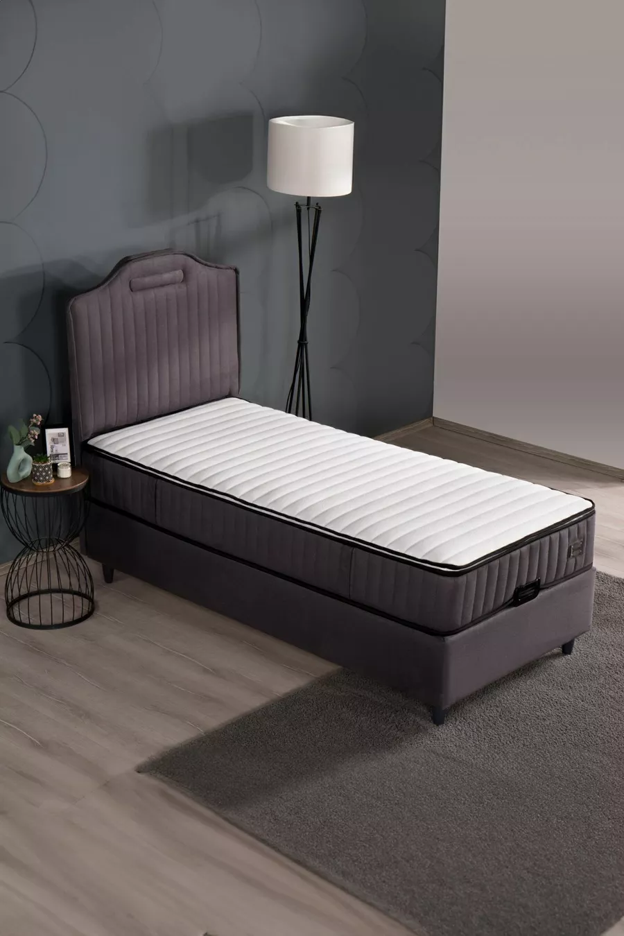 Tête de lit Royal Lux Anthracite (Cadre et matelas non inclus)