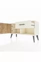 Commode Arges avec une étagère, un tiroir et une porte, coloris Pierre de Lune-Pin/Pierre de Lune