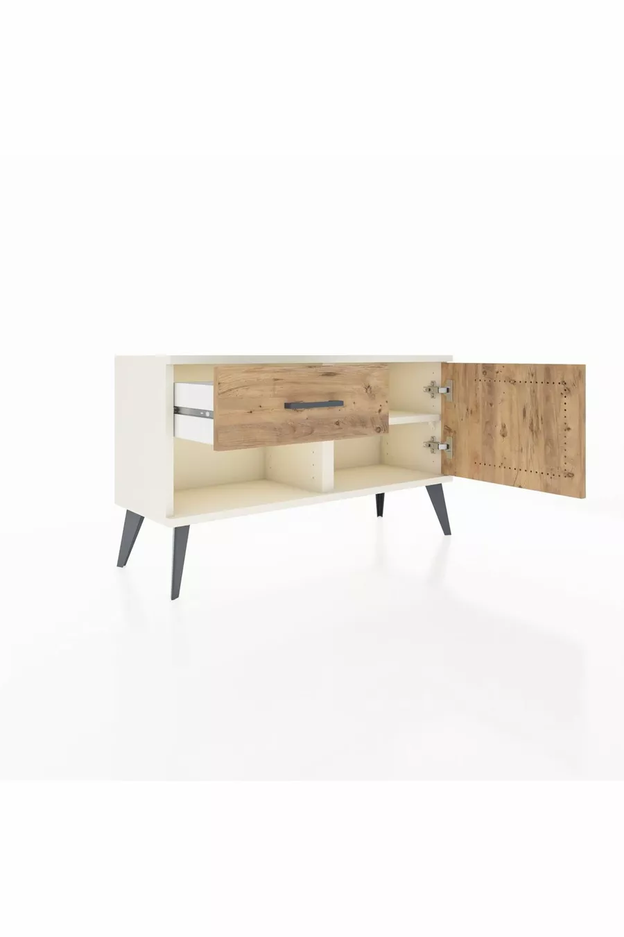 Commode Arges à une étagère, un tiroir et une porte en pierre d'onyx-pin