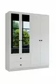Armoire 4 portes 2 tiroirs GM  Novado avec poignées boutons et miroir