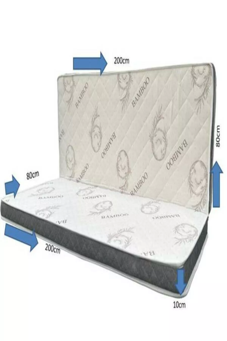 Canapé amovible avec fermeture éclair compatible Hemnes, matelas orthopédique en bambou et mousse, cm