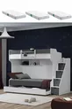 Lits superposés, Lit superposé Kardem avec tiroirs - Anthracite 3 matelas confort