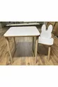 Ensemble table et chaises pour enfants, table d'activité, bureau, 1 table, 1 chaise, lapin blanc