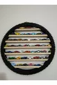 Étagère murale en forme de roue avec lumière jaune, décoration en bois, parking pour enfants en caoutchouc, lampe de nuit éducative Montessori