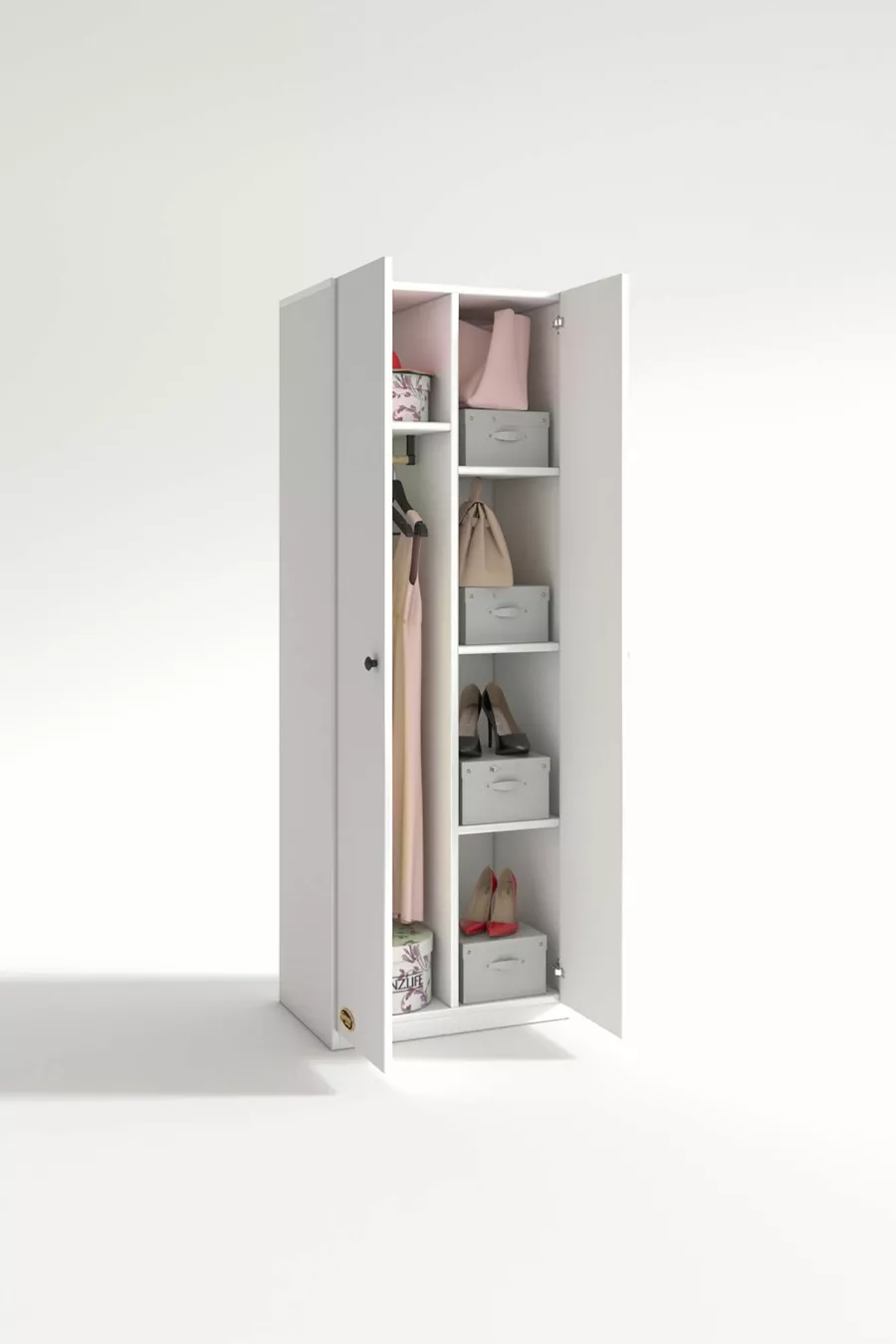 Armoire 2 portes Lilas Byz ** Armoire Placard Bureau avec portes