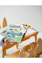 Wood & Joy Table d'activité sensorielle en bois pour enfants avec 2 chaises (avec rouleau de papier offert)