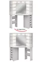 Coiffeuse d'angle Diva Hollywood avec miroir rétroéclairé LED et 5 tiroirs