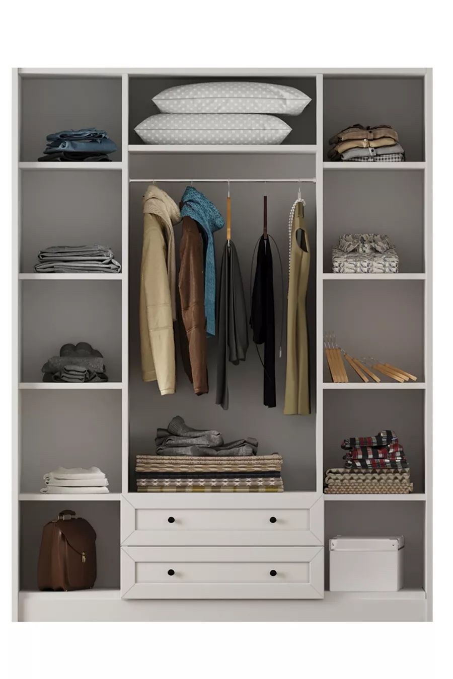 Armoire  Country 4 avec 2 tiroirs