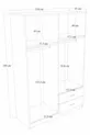 Armoire Yaman Çam à 4 portes et 2 tiroirs - Garde-robe