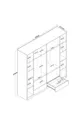 Rani  Armoire Spacieuse pour Vêtements 6 Portes 2 Tiroirs  Étagères 2 Tringles Blanche