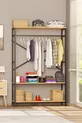 Alkor  Armoire Vestiaire Ouverte en Panneau de Particules Métal avec Motif Bois Massif Porte-Manteaux