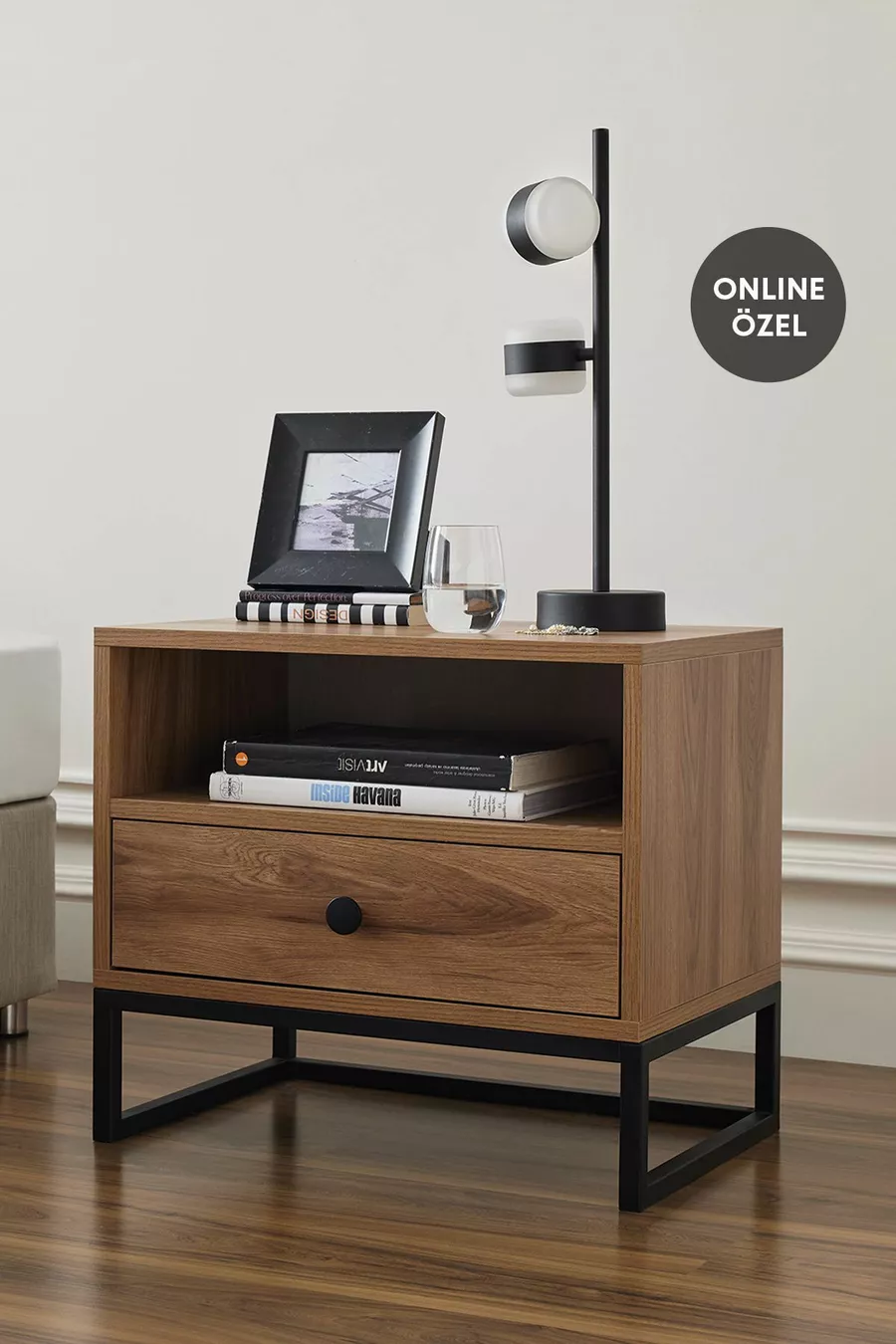 Table de chevet Kalinsta - Noyer