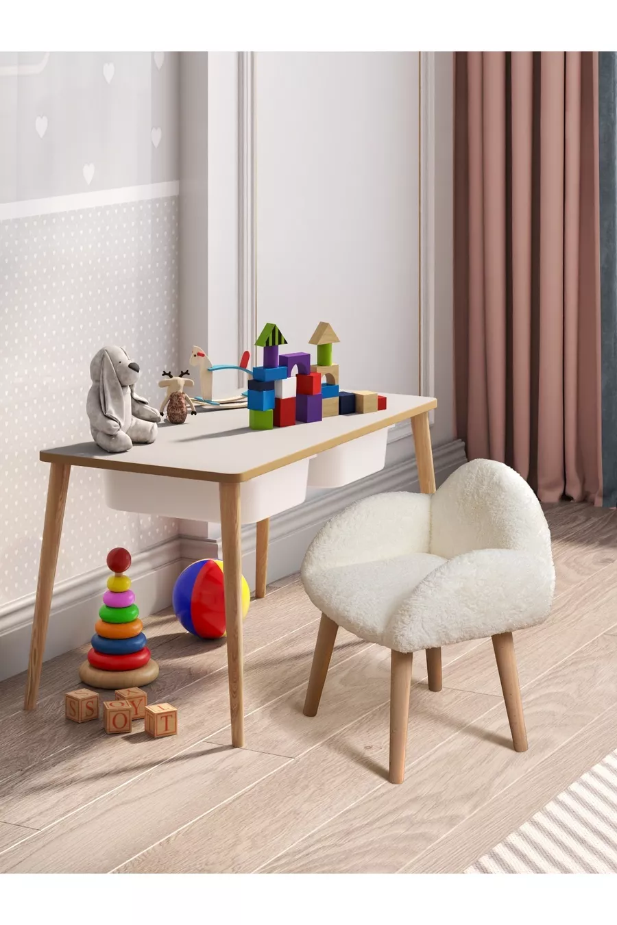 Table d'activité en bois Ensemble table et chaise pour enfants avec fauteuil