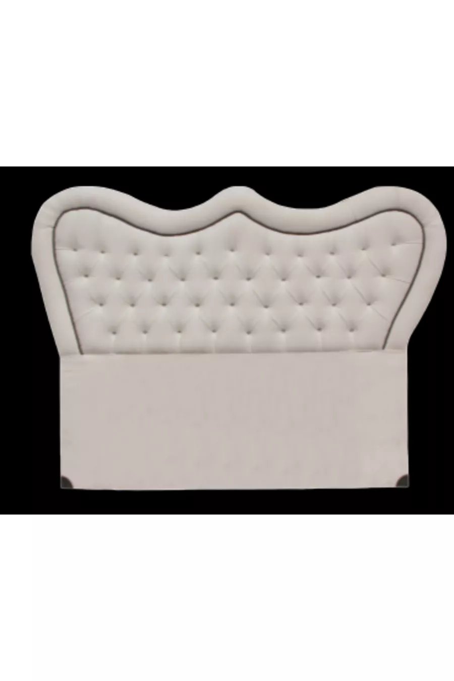 Tête de lit Alc Zümra Lit double en duvet de poulain crème capitonné