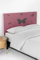 Housse de tête de lit pour lit coffre de chambre d'enfant avec motif rose et gris